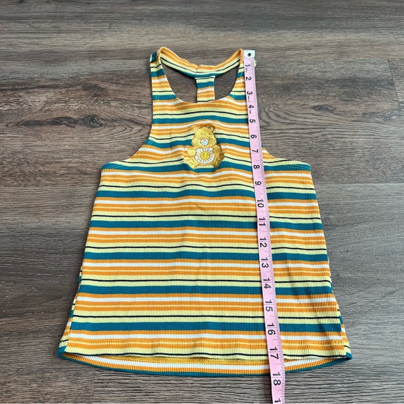 Care Bears Sunshine Bear Ribbed Cropped Tank Top Y2K Striped Size Small - Picture 7 of 8